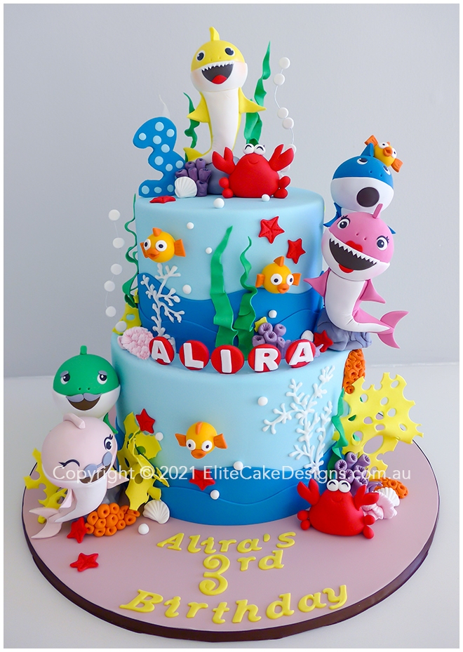 Baby Sharks kids birthday cake in Sydney